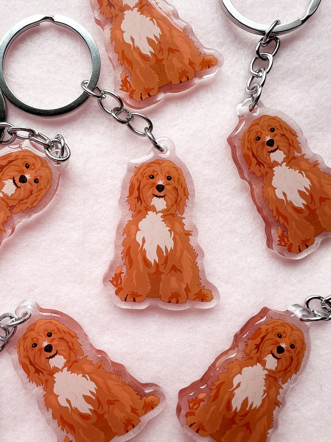 Cavapoo Keychain, Acrylic Keychain, Dog Keychain, Original Artwork ...