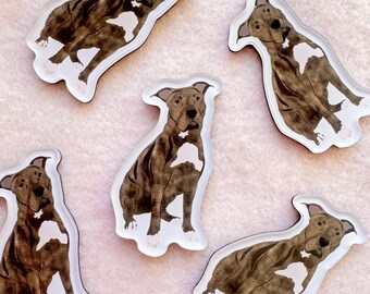 Brindle Pit Bull magnet, Original Artwork Magnet