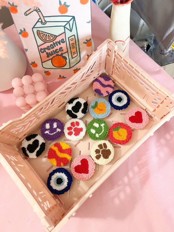 Tufted Phone Grips, Phone Holder, Cute Phone Grip, Phone Accessory, Tufted Phone Accessory, Handmade Gift