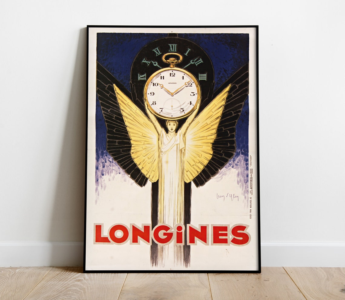 Longines Watches Poster Retro Advertising Poster Jean Etsy