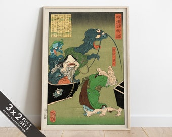 Tsukioka Yoshitoshi, Japanese Demons, Japanese Ukiyo-e, Traditional Woodblock Painting