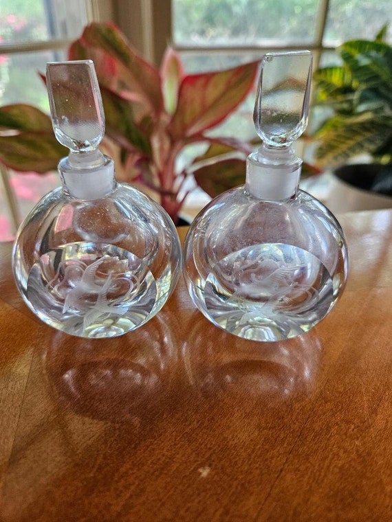 Orrefors MCM Vintage Signed Perfume Bottles