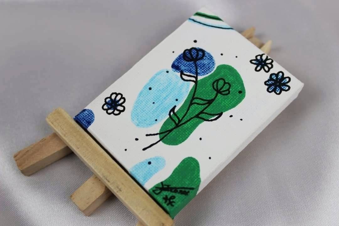 Mini Tableau Minimaliste Fleurs/Mini Minimalist Painting Flowers