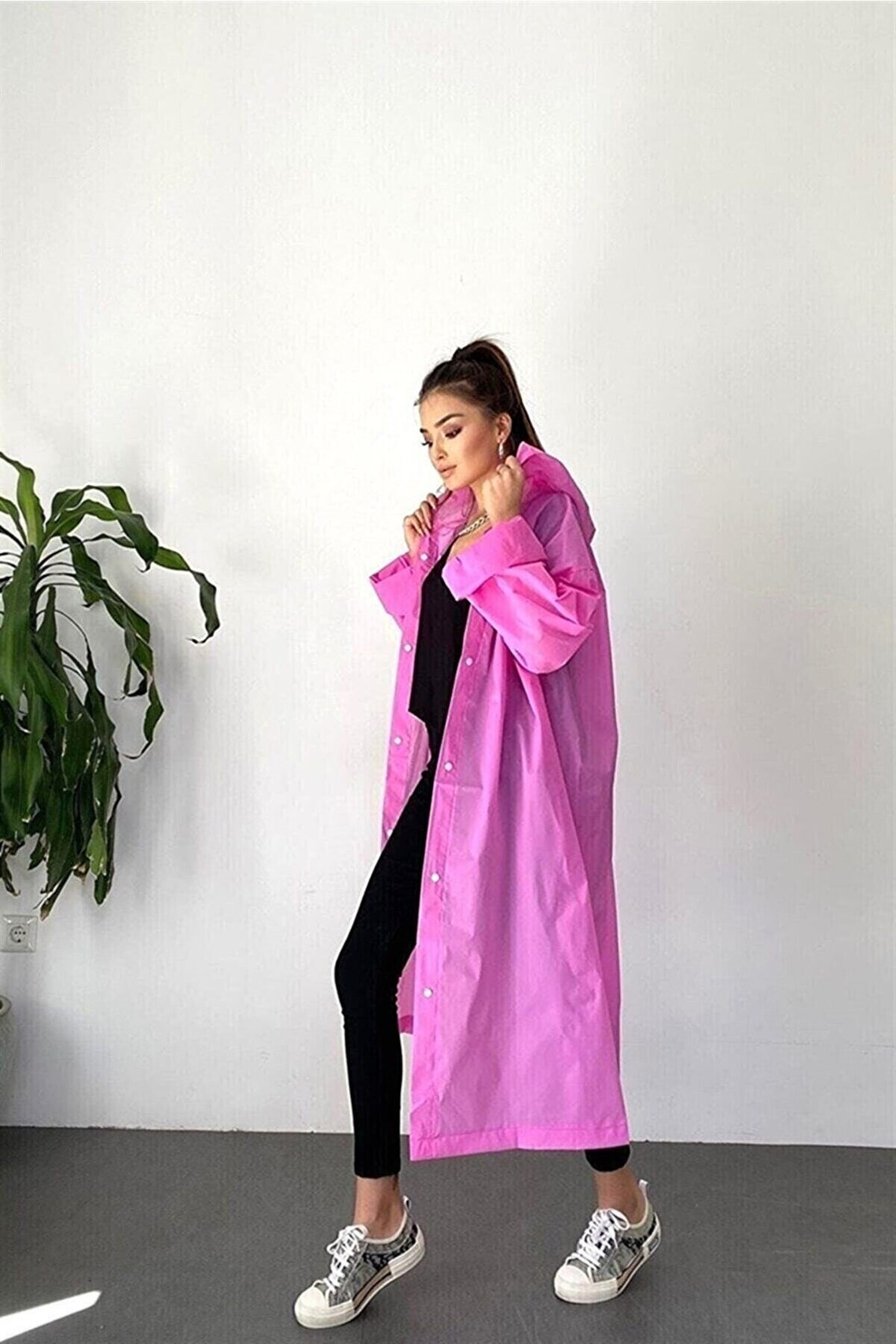 Transparent Vinyl Rain Jacket. Colored Raincoat Wind Etsy