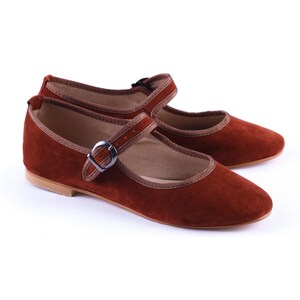 Trippen 37 Mary Jane Brown Leather Flat Shoes Summer Handmade Vintage Schoenen damesschoenen Mary Janes 