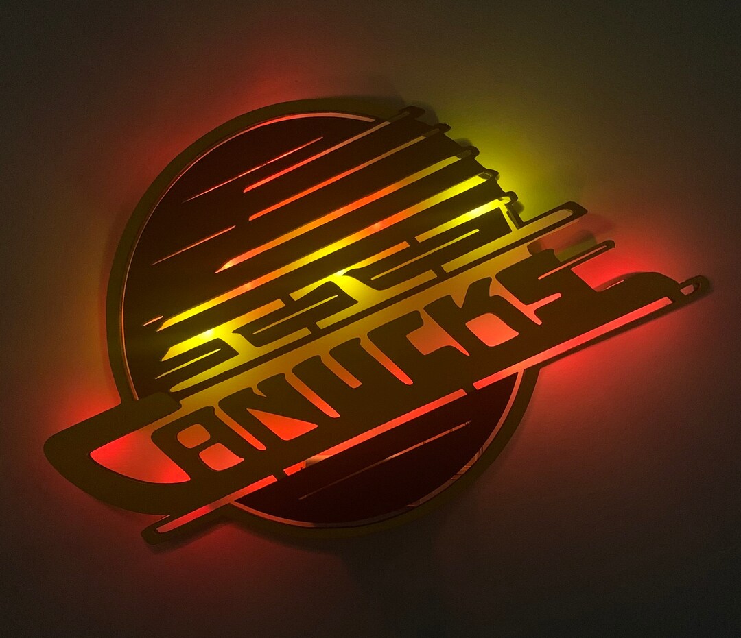 Canucks Light up Hockey Sign Etsy