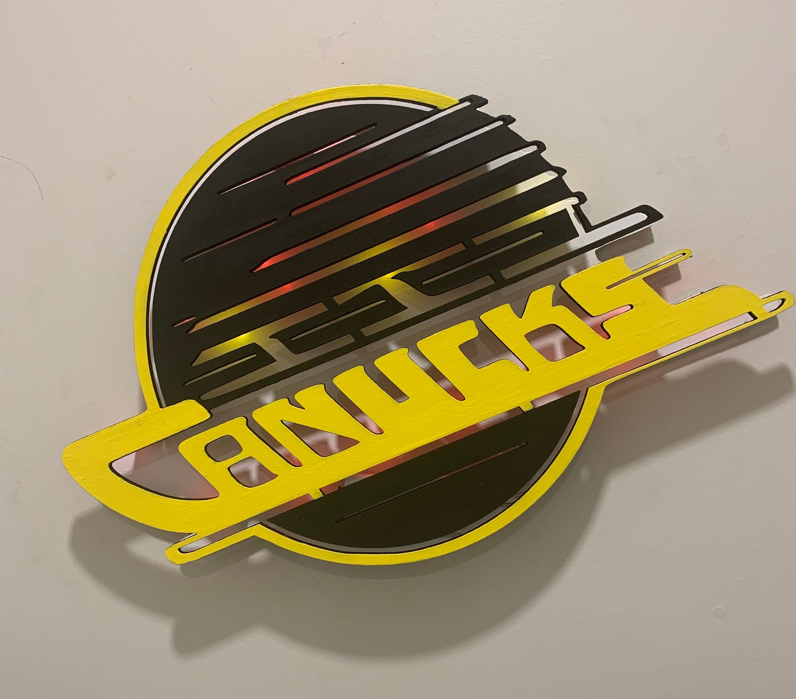 Canucks Light Up Hockey Sign Etsy