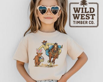 Cowboy Easter Bunny Shirt: Western Egg Hunt Graphic Tee
