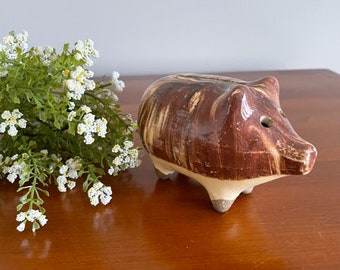 Clearance 1950s Dartmouth Pottery England Treacle Glazed Chocolate Brown Piggy Bank Art Collectibles Figurines Knick Knacks Delage Com Br