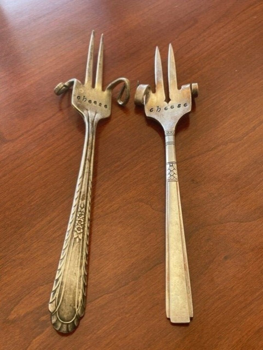 2 Vintage Cheese Serving Utensils 1930s Forks Recycled 1881 Etsy