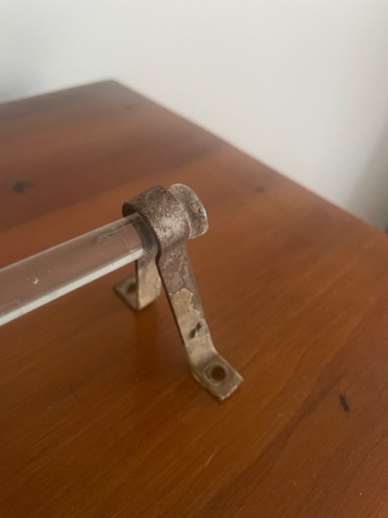 Vintage Glass Towel Rod W/ Metal Hardware, Farmhouse/country/rustic ...