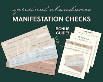 Spiritual Manifestation Checks Abundance Check Manifesting Guide Law of Attraction Vision Board Printables Manifest Money Prosperity Bundle