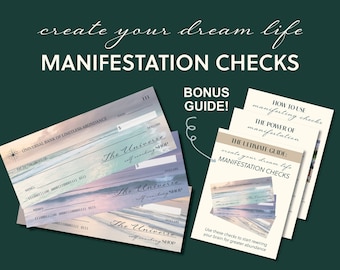 Abundance Checks Manifestation Checks Digital Manifesting Guide Vision Board Printables Manifest Money Law of Attraction Dream Life