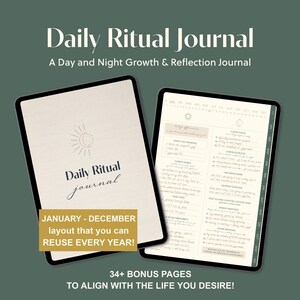 Daily Digital Journal Miracle Morning and Evening Journal Day & Night Journaling Yearly Planner Evening Gratitude Ipad Journal Goodnotes