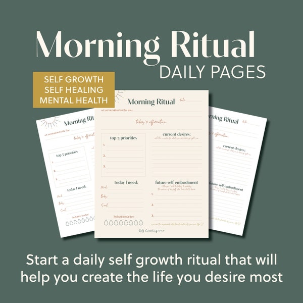 Morning Ritual Daily Planner Pages Miracle Morning Journal Daily Digital Planner Morning Pages Daily Planning Journal Pages