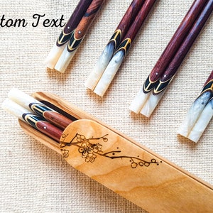 Personalized Rosewood Chopsticks Engraved Name Chopstick Gift Vietnam Mother-of-pearl Chopstick Mother's Day Father's Day