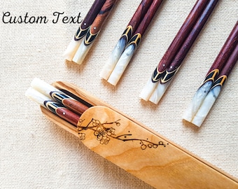 Personalized Rosewood Chopsticks Engraved Name Chopstick Gift Vietnam Mother-of-pearl Chopstick Mother's Day Father's Day