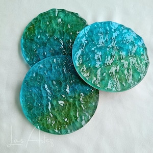 Handmade Resin Ocean Wave Coaster: Beach Home Decor