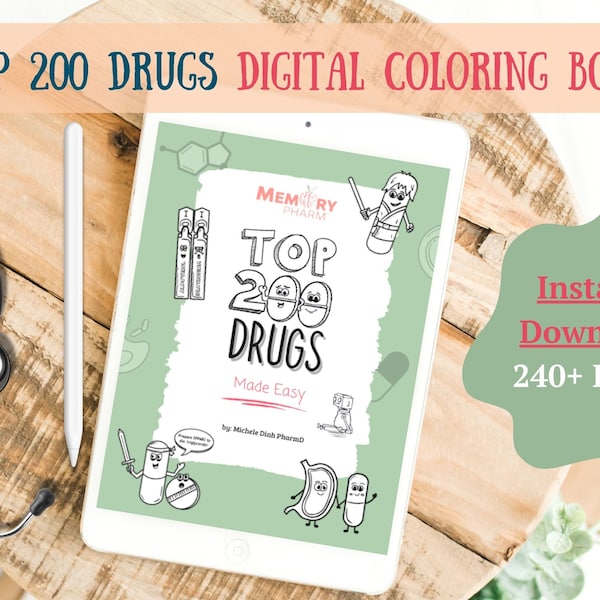 Top 200 Drugs - DIGITAL COLORING BOOK