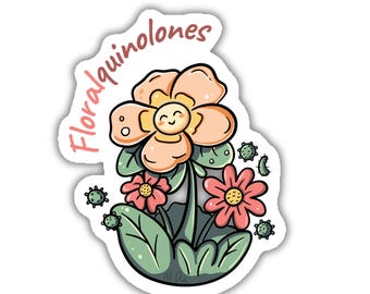 Fluoroquinolone Pharmacy Pun Sticker | Science, Medicine, Motivational | Water Bottles, Laptops