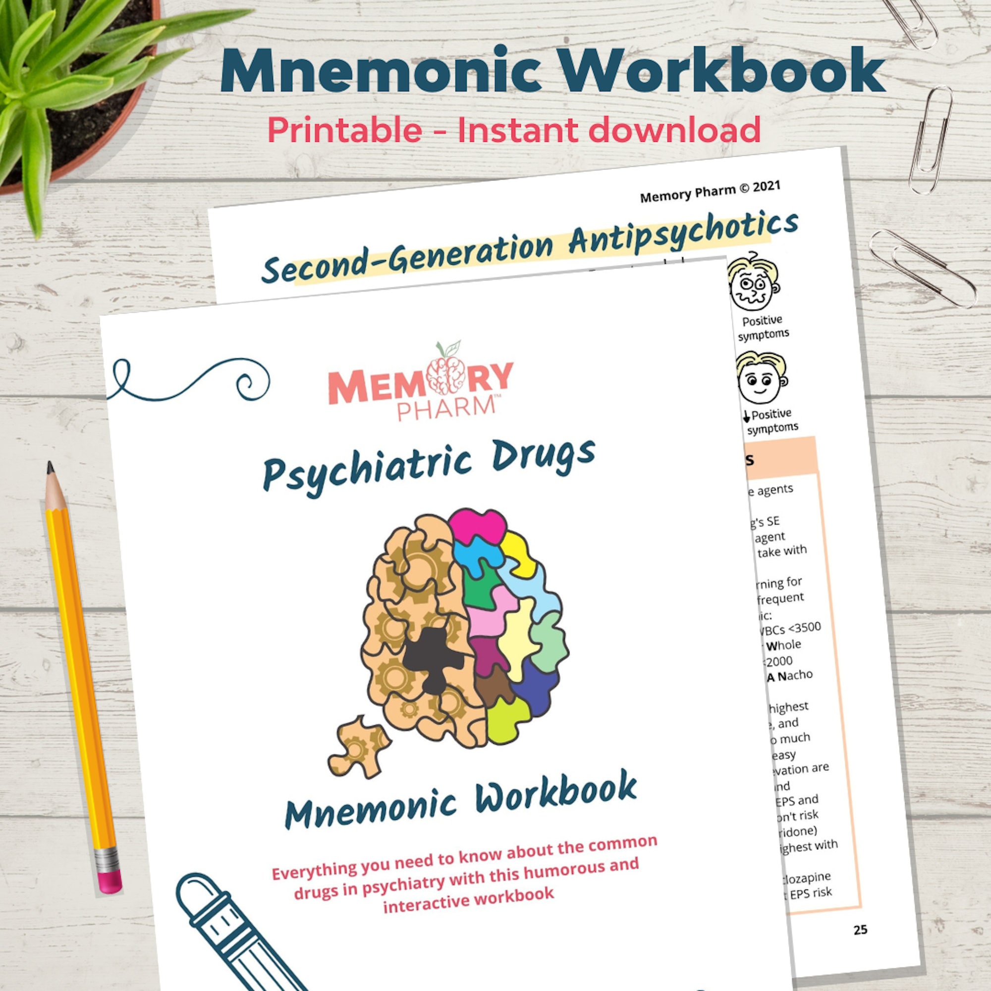 Psychiatry Drugs Mnemonic Workbook (PDF) - Etsy