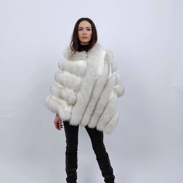 fur white shawl
