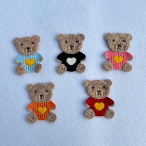 Toppa ricamata a forma di orso / Applicazione a forma di orso / Colori disponibili / Toppa da cucire / Toppa a forma di orsetto
