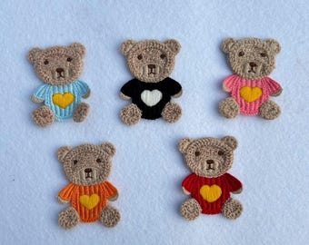 Bear Embroidery Patch / Bear Appliqué / Multiple Colours Available / Sewing Patch / Teddy Bear Patch