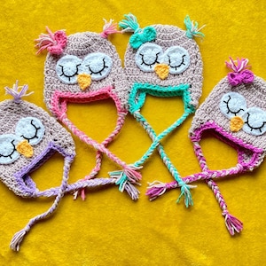 Sleepy Owl Hat / Crochet Owl Hat / Sleepy Owl Hat / Handmade Owl Hat / Baby Hat / Kid’s Hat / Adult Hat