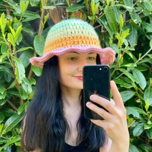 Pastel Bucket Hat / Rainbow Bucket Hat / Pride Hat / Bucket Hat / Crochet Bucket Hat / Hat / Rainbow Hat / Festival Hat / Summer Hat