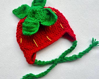 Handmade Crochet Strawberry Hat: Vegan-Friendly Festival Hat