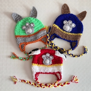 Paw Patrol-Inspired Hat / Chase Hat / Marshall Hat / Dog Hat / Crochet Hat / Animal Hat / Handmade Hat / Baby Hat / Kid’s Hat / Teen Hat