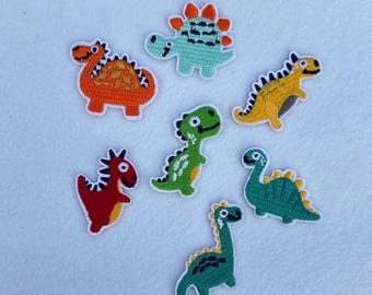 Dinosaur Embroidery Patch / Dinosaur Appliqué / Multiple Colours Available / Sewing Patch / Kids Embroidery Patch / Dinosaur Sew On Patch