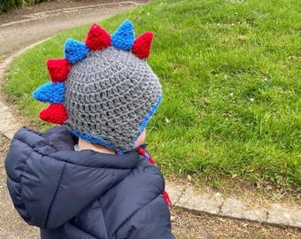 Stegosaurus Hat / Handmade Crochet Dinosaur Hat
