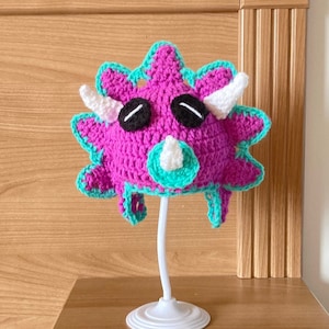 Triceratops Hat / Without Tassels / Dinosaur Hat / Crochet Hat / Dinosaur Crochet Hat / Handmade Hat / Animal Hat / Baby Hat / Kid’s Hat
