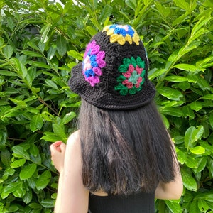 Bucket Hat / Granny Square Bucket Hat / Crochet Bucket Hat / Handmade Bucket Hat / Festival Hat / Multicoloured Bucket Hat / Vintage Hat