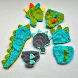 Newborn Photography Outfit / Newborn Dinosaur Outfit / Newborn Photo Prop / Handmade Dinosaur Outfit / Crochet Dinosaur Costume