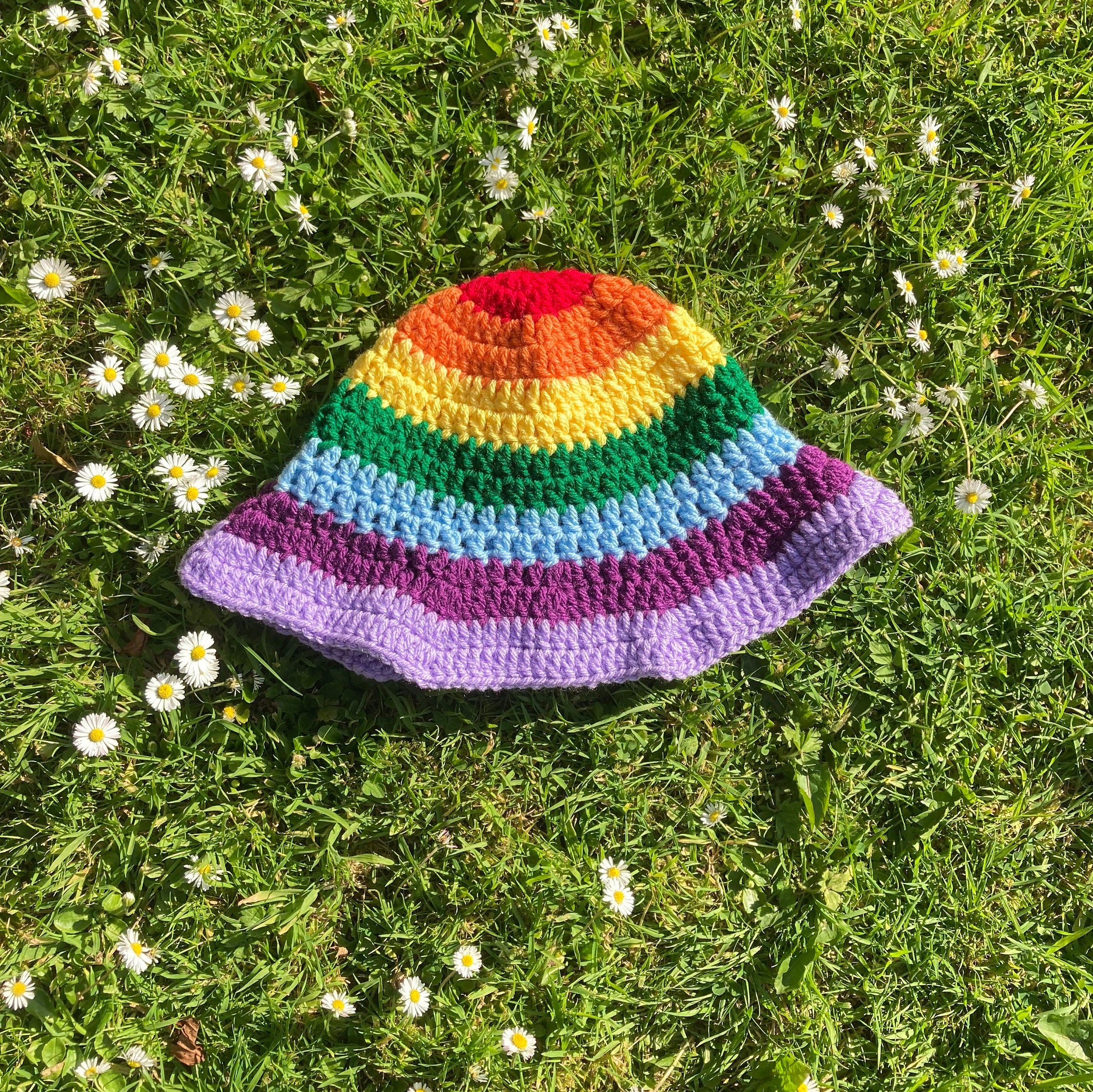 Rainbow Bucket Hat / Pride Hat / Pride Bucket Hat / Crochet Bucket Hat / Hat / Rainbow Hat / Festival Hat / Summer Hat / Gay Pride Hat