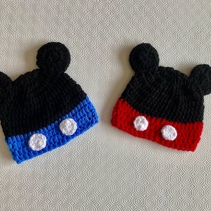 Mickey Mouse-Inspired Hat / Handmade Hat / Crochet Mouse Hat / Newborn Hat / Baby Hat / Kid’s Hat / Adult Hat / Baby Shower Gift