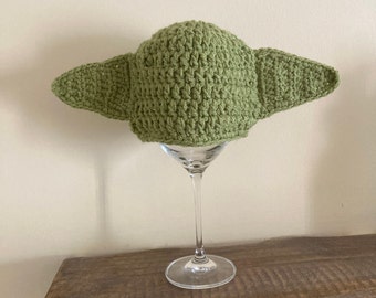 Baby Yoda-Inspired Hat / Alien Crochet Hat / Handmade Hat / Crochet Hat / Monster Hat / Grogu-Inspired Hat