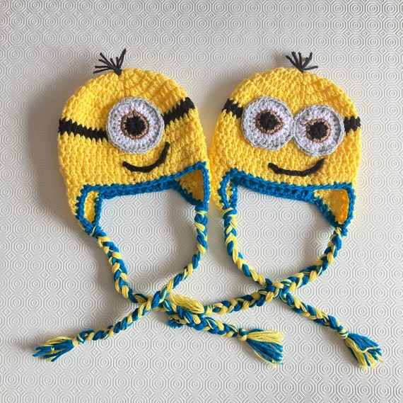 Minion inspired Hat With Tassels Monster Hat Crochet Hat Alien Hat Handmade Hat Baby Hat Kids Hat Teen Hat Adult Hat Etsy