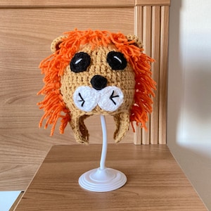Lion Hat / Without Tassels / Crochet Lion Hat / Animal Hat / Cat Hat / Handmade Lion Hat / Jungle Hat / Baby Lion Hat / Crocheted Lion Hat