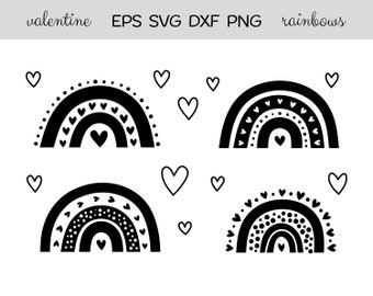 Download Rainbow Svg Black And White Etsy