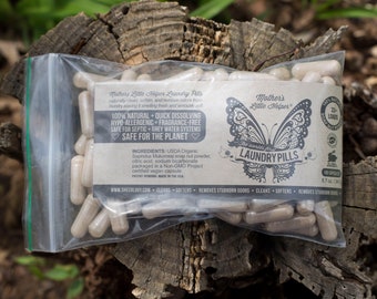 Organic Soap Nut Laundry Pills 100-400 Count | BioBag® Refill | Hypoallergenic | Fragrance Free | Vegan Plant-Based Capsules