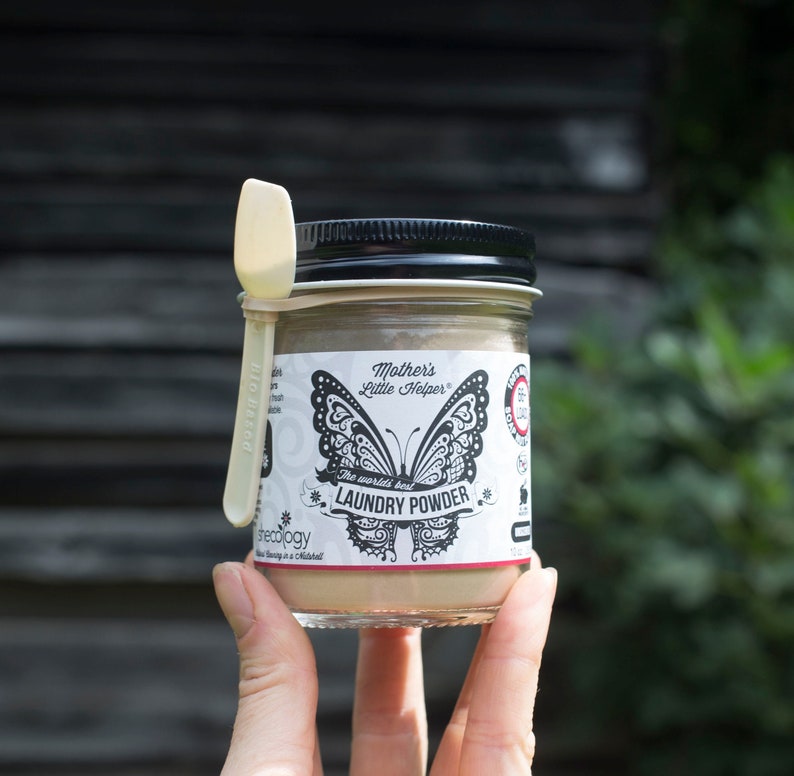 Organic Soap Nut Powder Jar Laundry 66 Loads Refillable Glass Jar