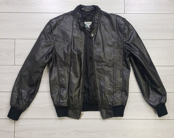 Black Leather Members Only Jacket - Etsy
