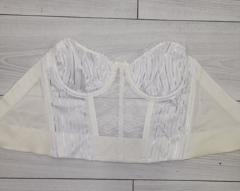 Bustier blanc vintage des années 1970, taille 34B