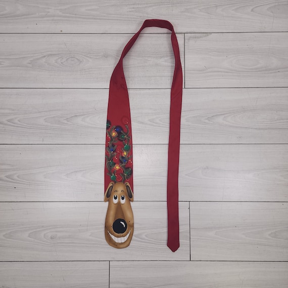 Vintage Y2K Christmas Reindeer Tie