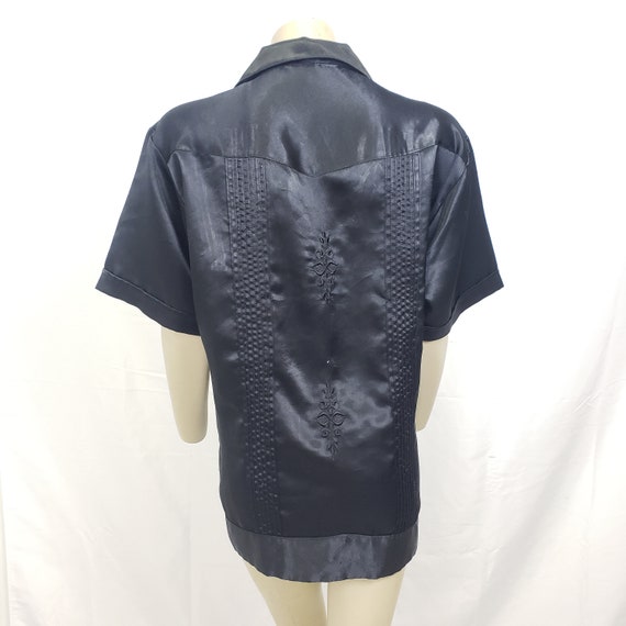 Western Max Vintage Black Satin Shirt - image 2