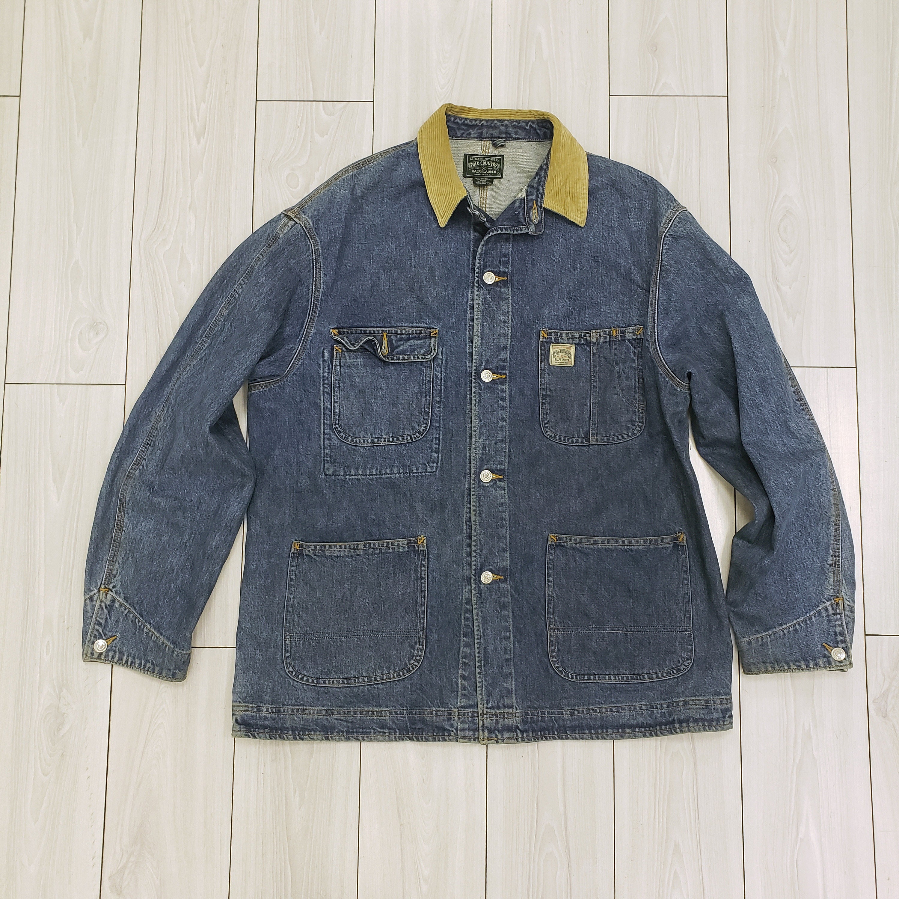 Ralph Lauren Polo Country Vintage 1990s Denim Work Jacket, Made in